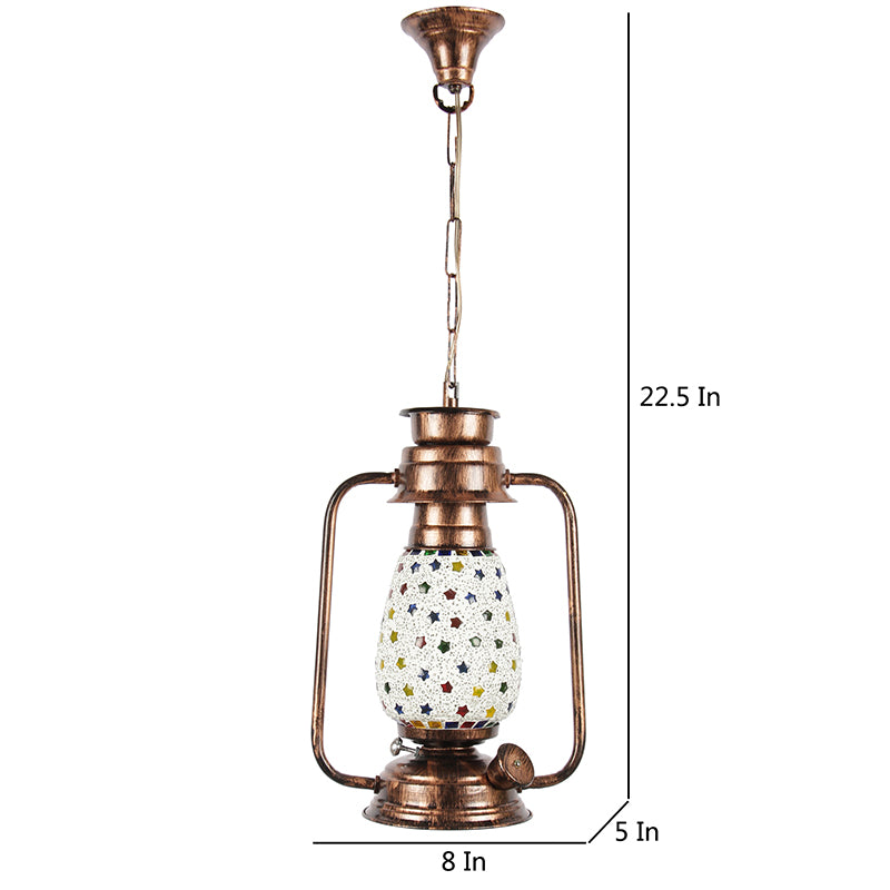 Divyara Mosaic Lantern Glass Ceiling Lamp - Copper media 5