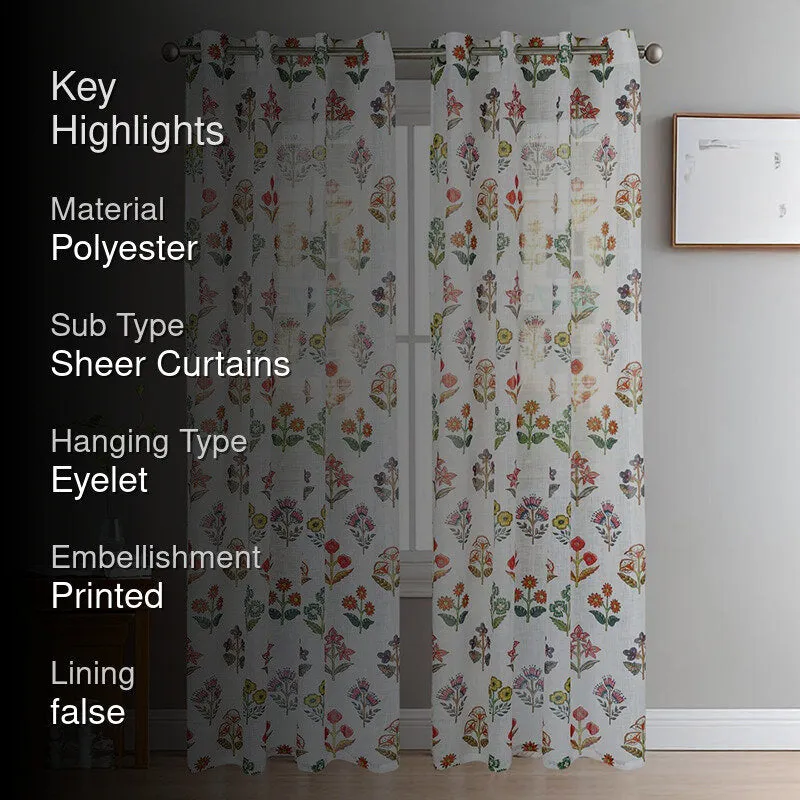 Vaire Linen Texture Sheer Curtain - Set Of Two media 2