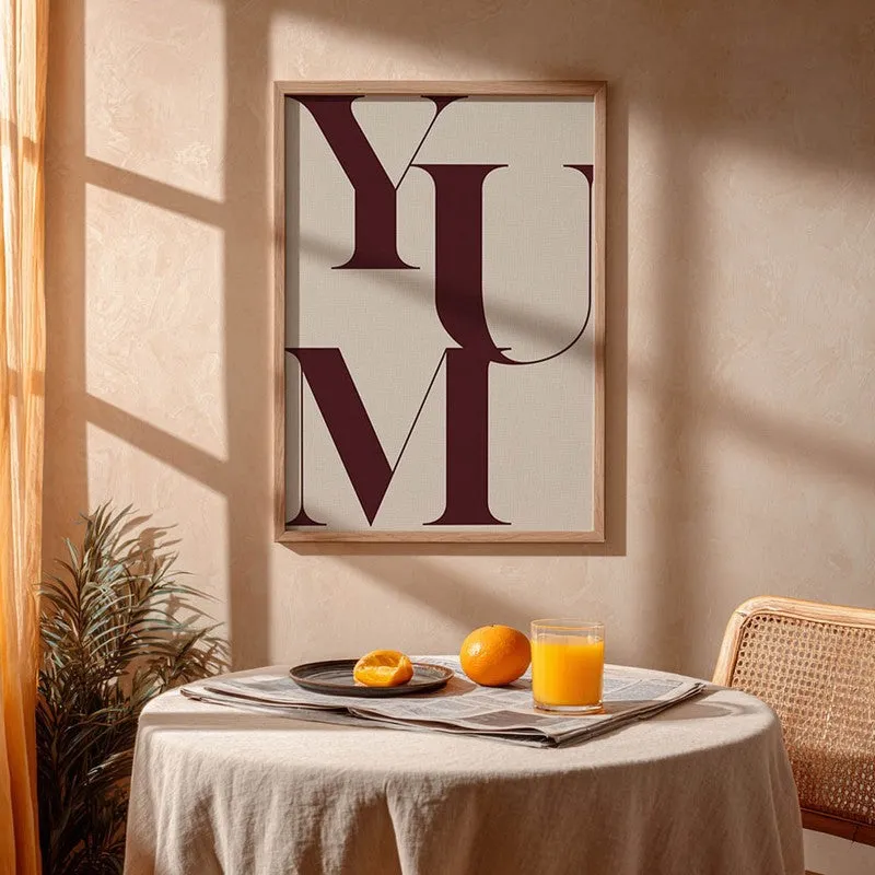 YUM Font Archival Canvas Wall Art - Brown media 5