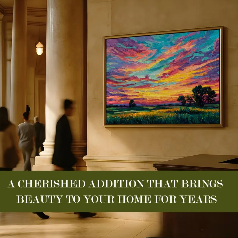 Burning Skyline Canvas Wall Painting With Frame media 7