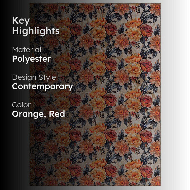 Charlotte Floral Carpet - Orange & Red media 2