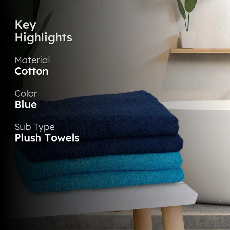 Bodil Bath Towel (Navy Blue & Light Blue) - Set Of Four media 2