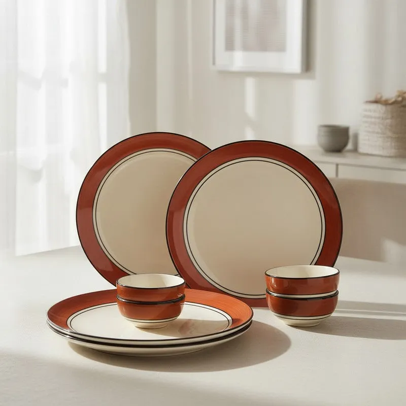 Terra Muse Viro Ceramic Dinner Set (Brown) - 8 Piece Set media 1