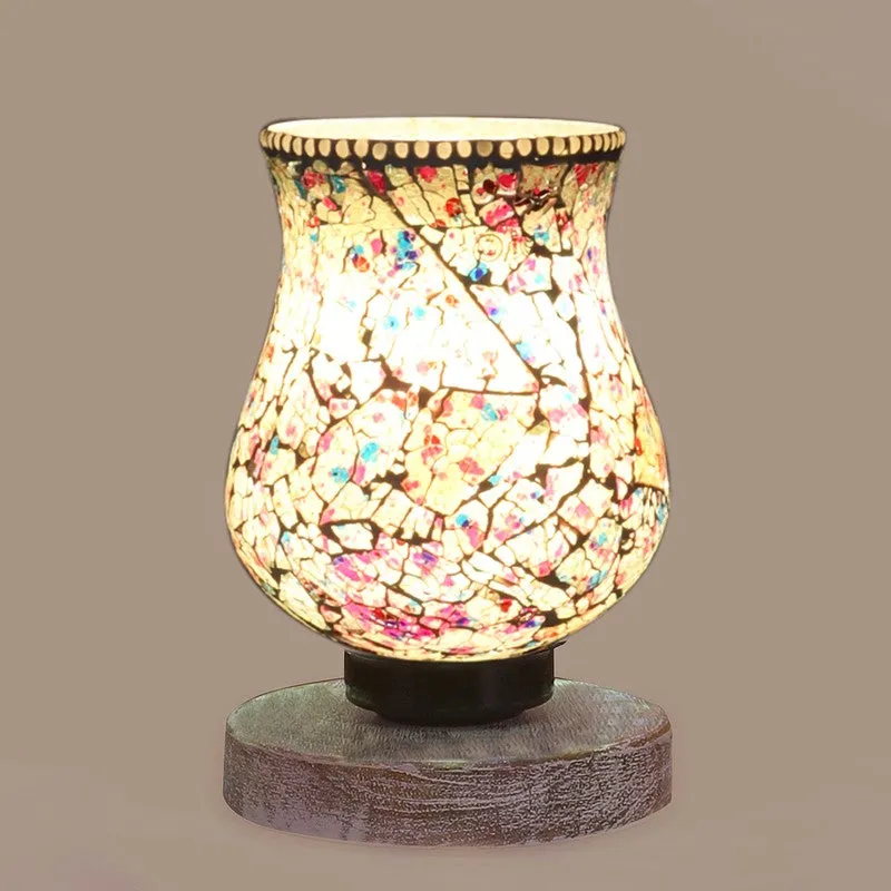 Radiessa Mosaic Glass Table Lamp With Wooden Base - Multicolor media 7