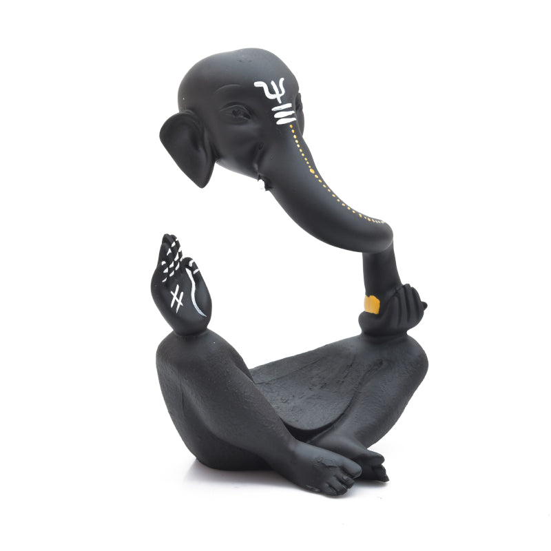 Ganapati Resin Idol - Black media 3
