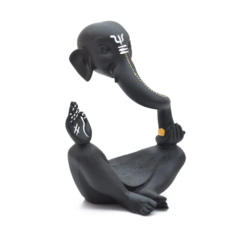 Ganapati Resin Idol - Black media 3
