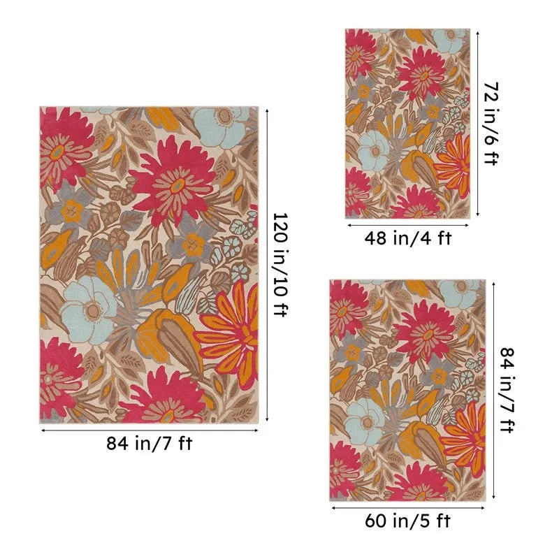 Palantir Hand Tufted Floral Wool & Nylon Carpet - Pink media 15