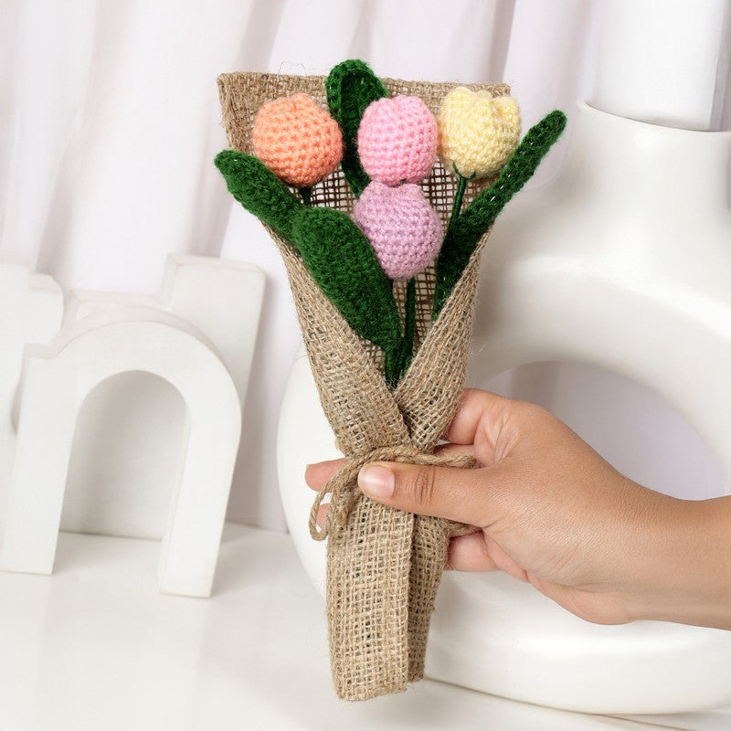 Crochet Handmade Tulip Magic Bouquet - Set Of Four