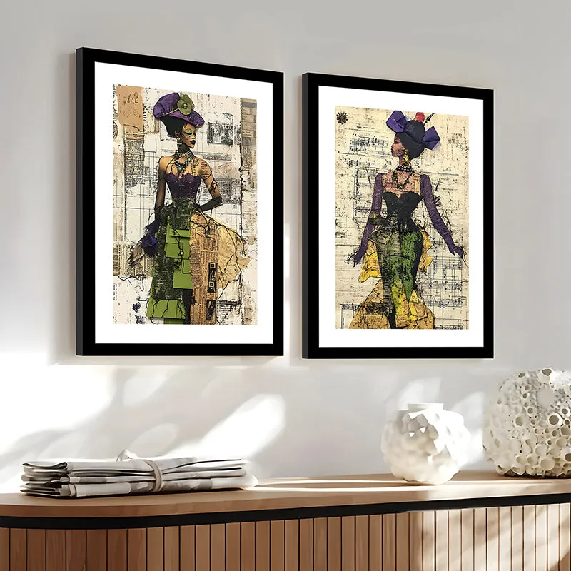Femme Fatale Retro Wall Art With Frame - Set Of Two media 7