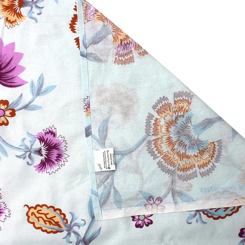 Siya Floral Cotton Bedsheet (Violet,Light Blue) - 110 TC media 6