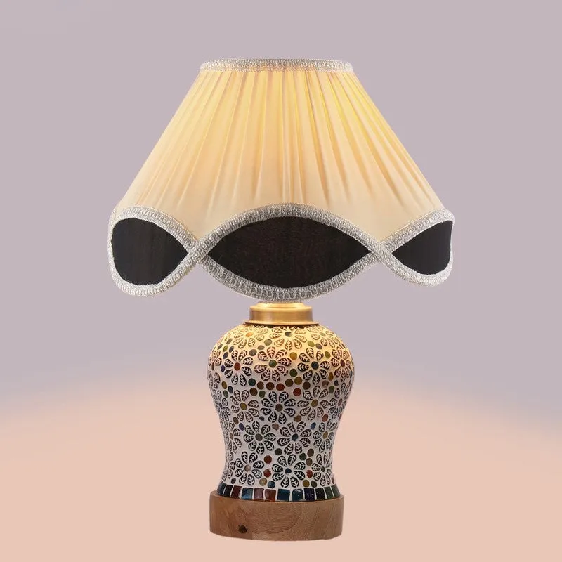 Santora Arc Pleated Wooden Table Lamp - Multicolor media 6