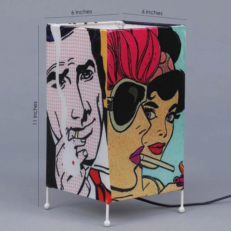 Vintage Vibe Fabric Table Lamp - Multicolor media 5