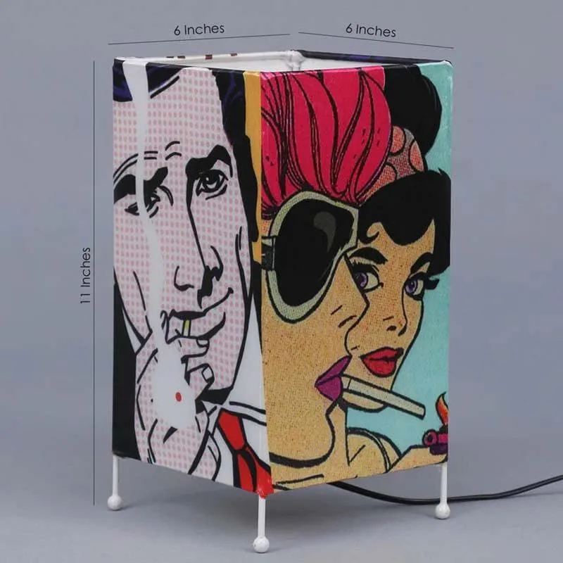 Vintage Vibe Fabric Table Lamp - Multicolor media 5