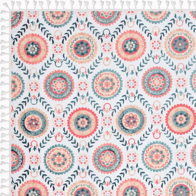 Niva Floral Table Cloth - White & Red media 5