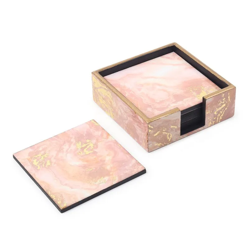 Rosyra Wooden Coaster with Stand - Seven Piece Set media 5