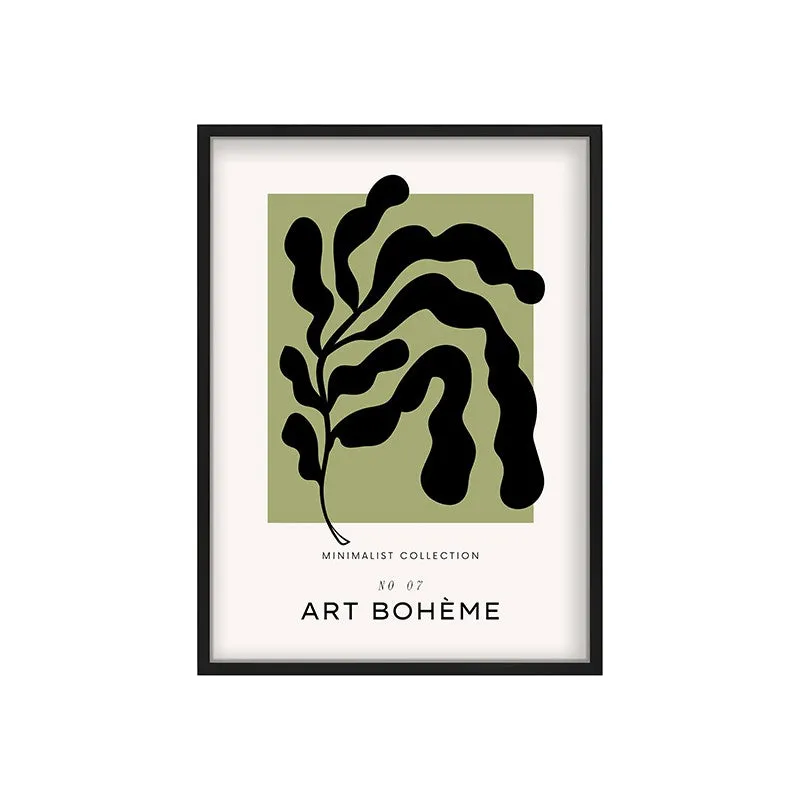 Boho Frond Canvas Wall Painting With Black Frame media 3