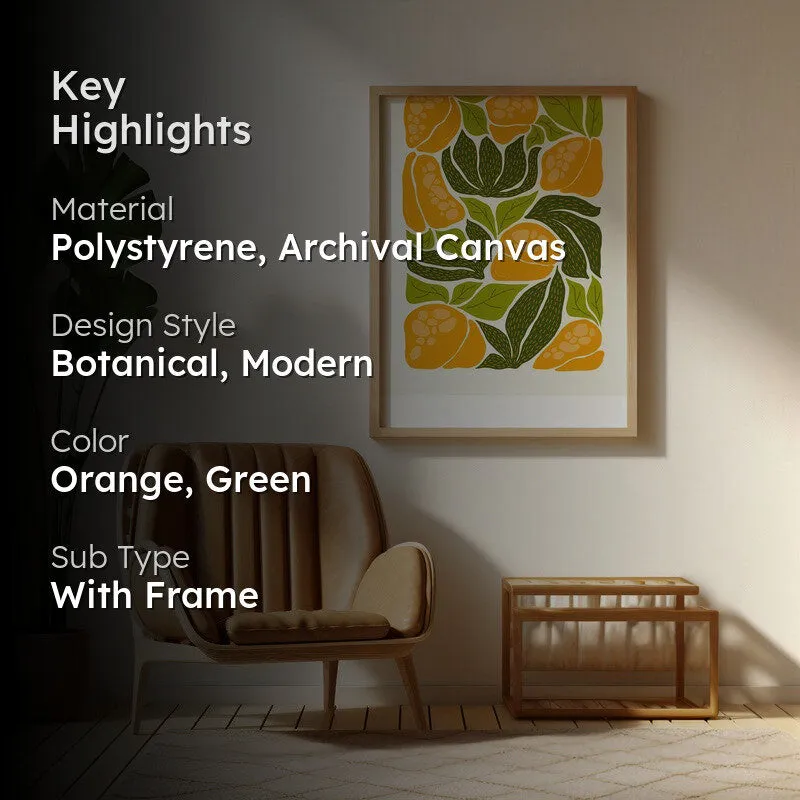 Sunlit Botanic Blooms Archival Canvas Wall Art - Natural Brown Frame media 2