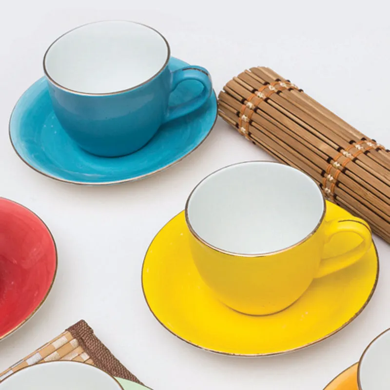 Eros Chroma Bone China Multicolor Cup (100 ML) - Twelve Piece Set media 3