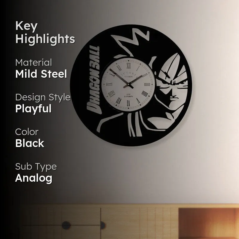 Anime Steel Analog Wall Clock - Black media 2