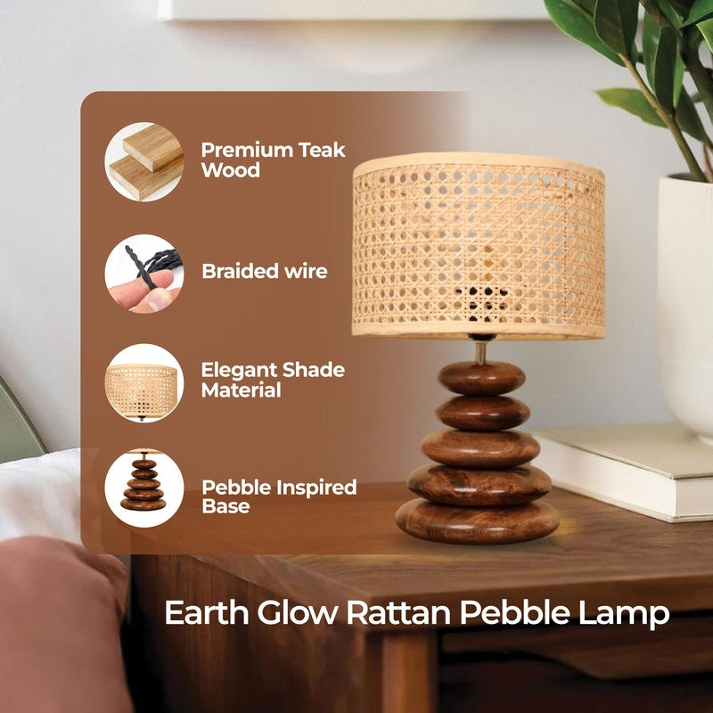 Pebble Hex Mango Wood Table Lamp media 5
