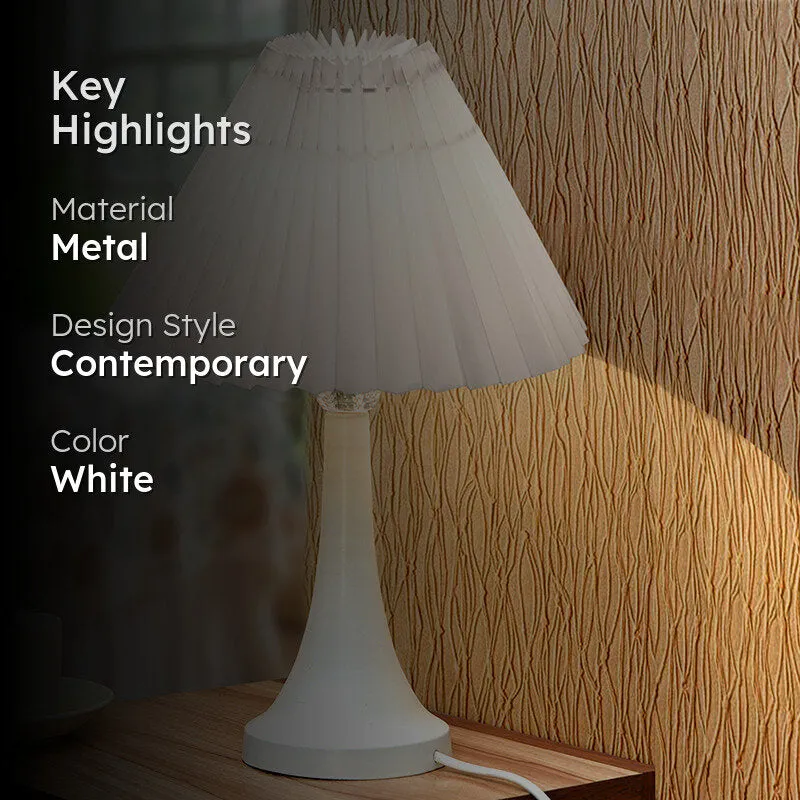 Aneiro French Pleat Metal Table Lamp - White media 2