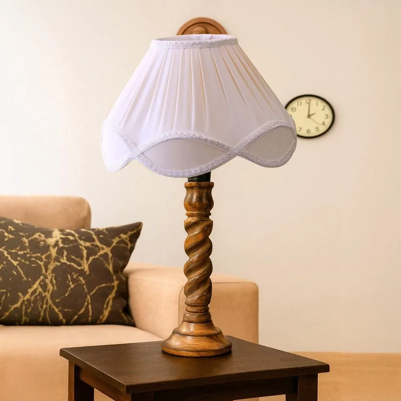Elvane Myra Wooden Table Lamp - White media 4