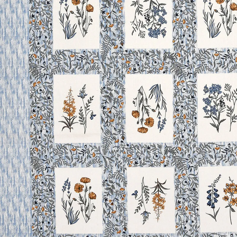 Aditri Floral Printed Cotton Bedsheet (Blue) - 144 TC media 5