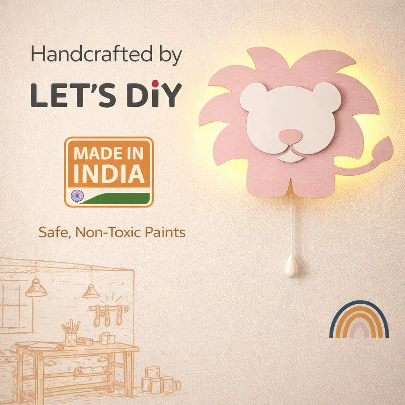 Pureva Lion Battery Operated MDF Wall Lamp - Pink media 6