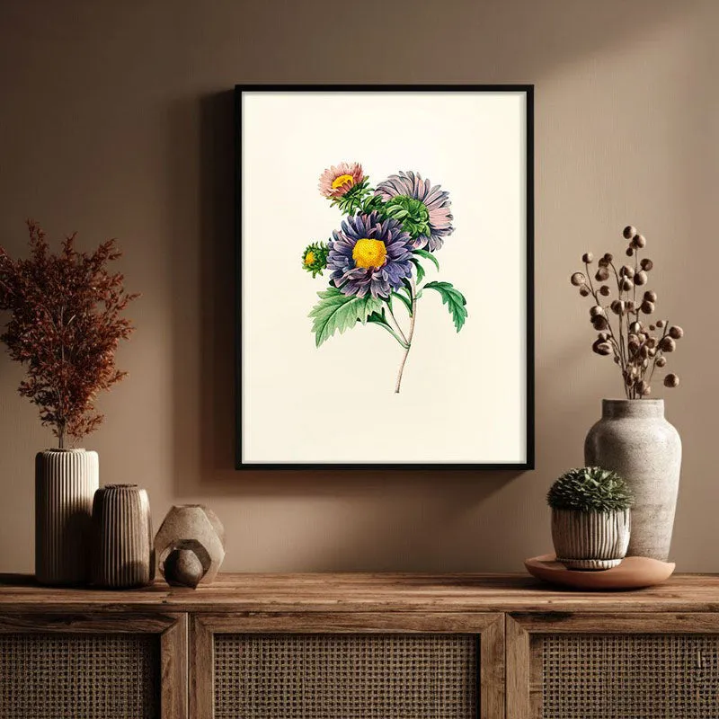 Purple Petals Archival Paper Wall Art With Frame media 3