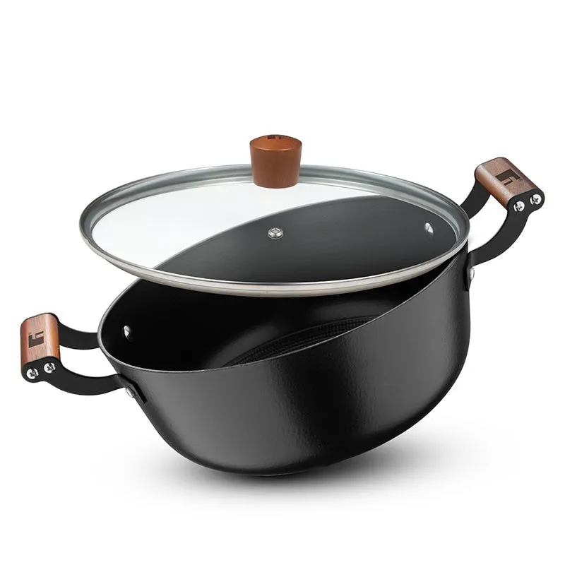 Bergner Ferrocasa Induction Safe Cast Iron Cooking Pot With Glass Lid - 5600 mL/28 cm - 4