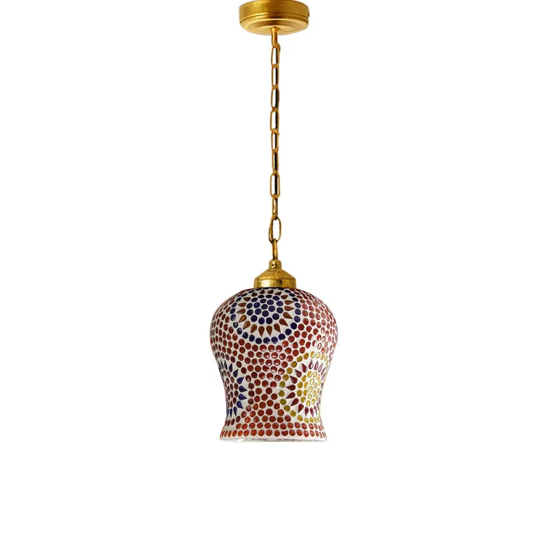 Vibrant Mosaic Glass Ceiling Lamp media 4