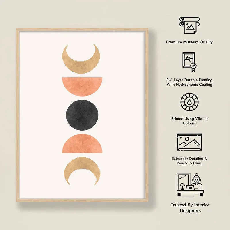 Lunar Balance Canvas Wall Painting With Brown Frame media 9