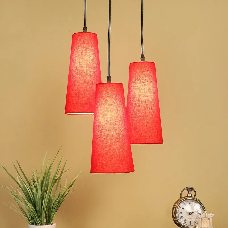 Nordic Neutral Triple Metal Ceiling Lamp - Red media 2