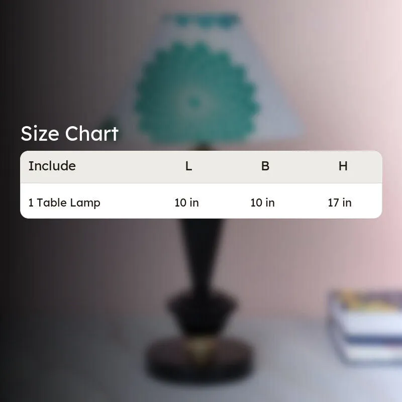 Akari Hydra Printed Iron Table Lamp - Green,Black,White media 5