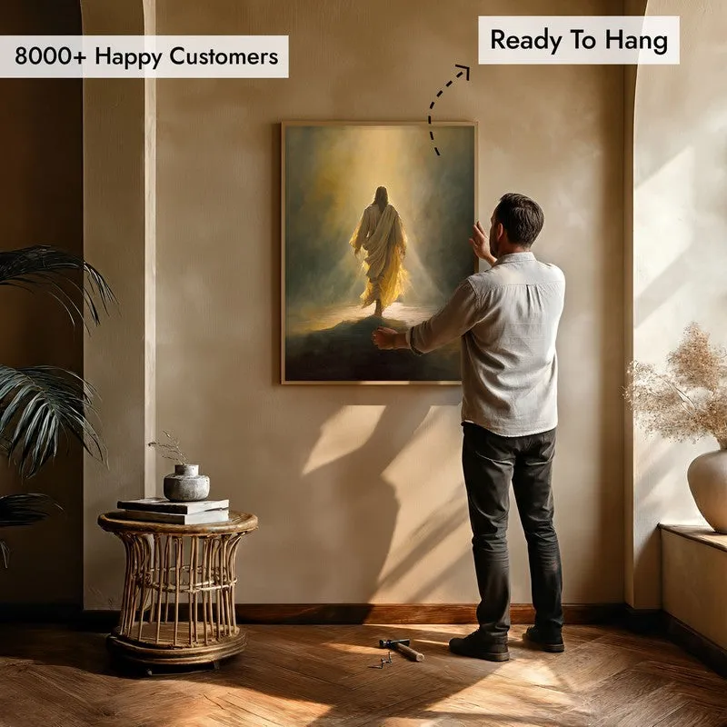 Echoes of Faith Archival Paper Wall Painting With Brown Frame media 5