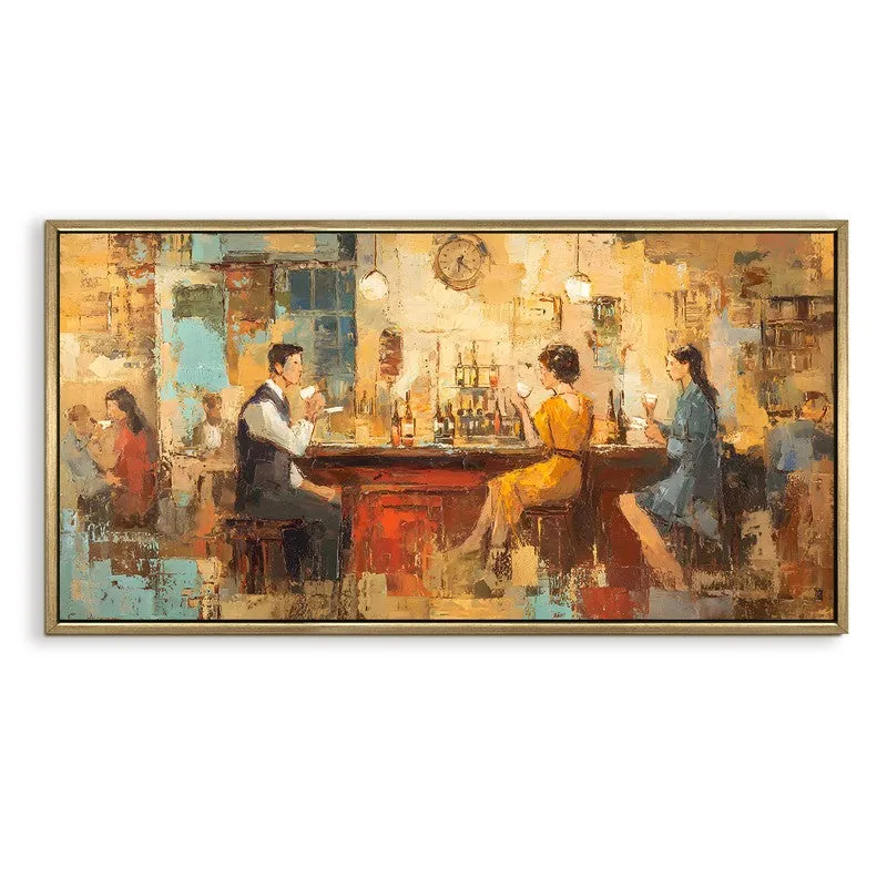 Golden Gather Canvas Wall Painting With Frame media 3