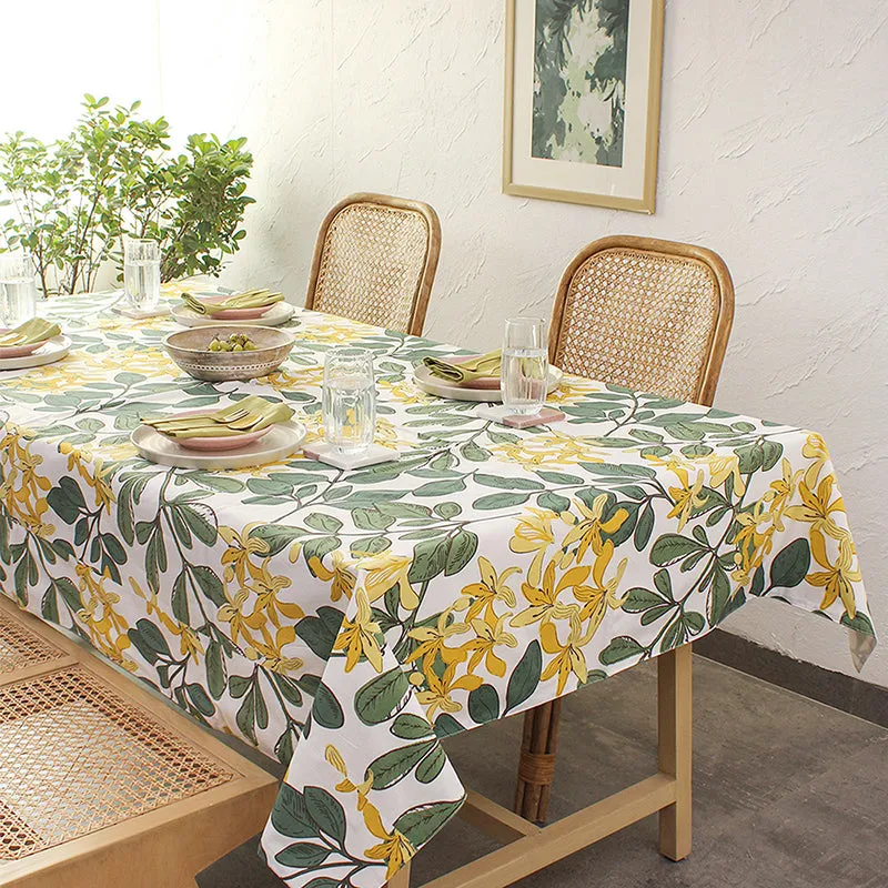 Golden Flora Cotton Table Cover media 1