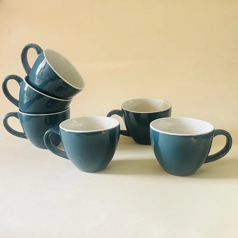 Ceramic Tea Cup (Deep Green/180 mL) - Set of Six media 5