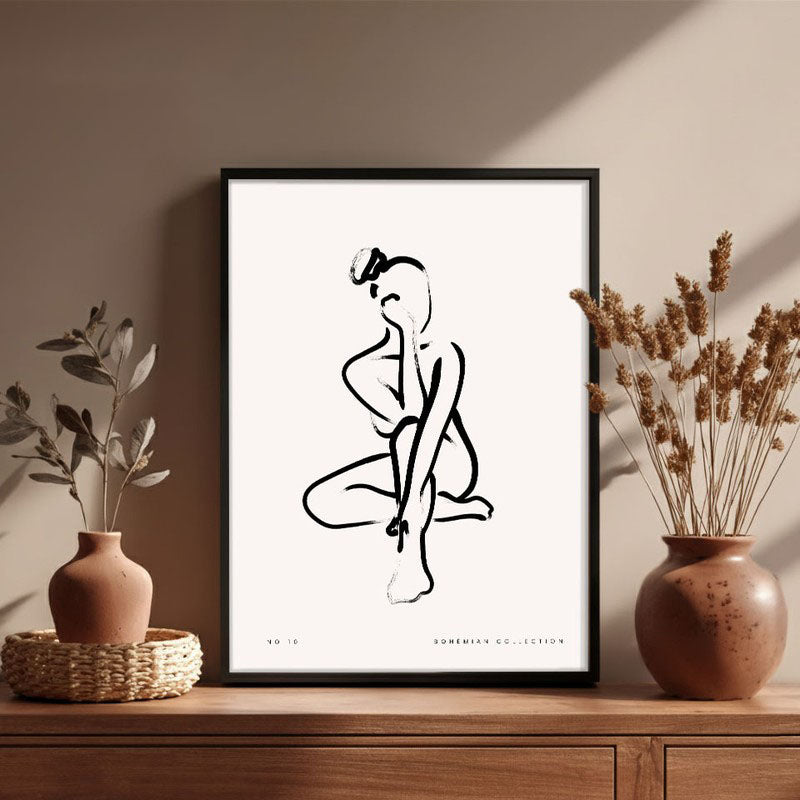 Meditazione Archival Canvas Wall Art - Black Frame