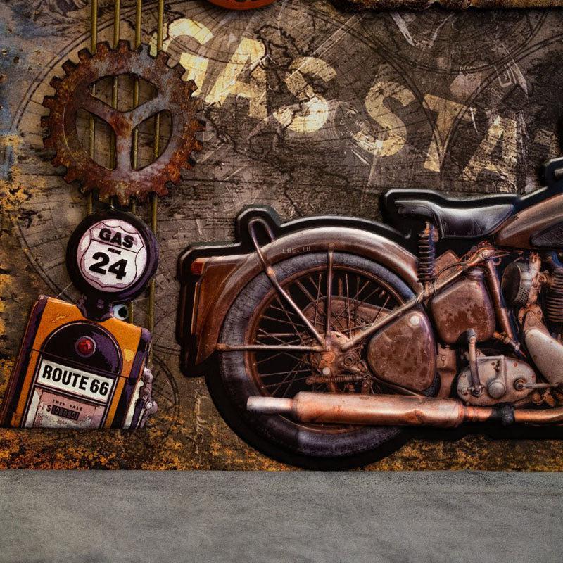 Retro Bullet Bike Wood & Metal Wall Accent media 4