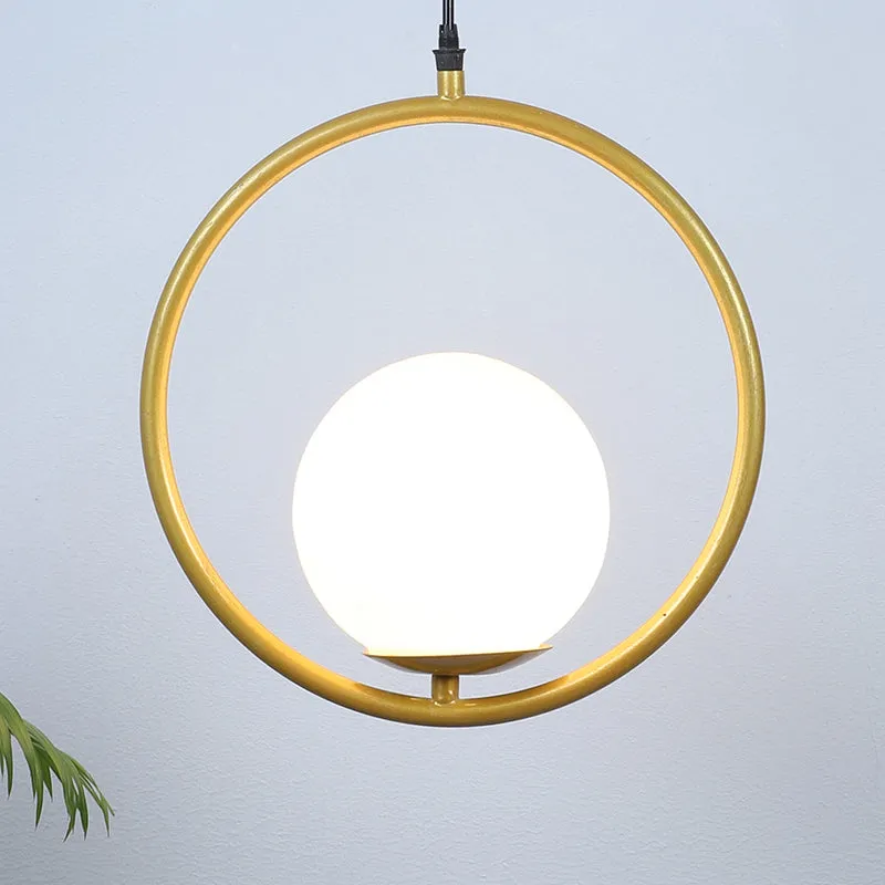 Pearl Loop Moon Iron Ceiling Lamp media 2