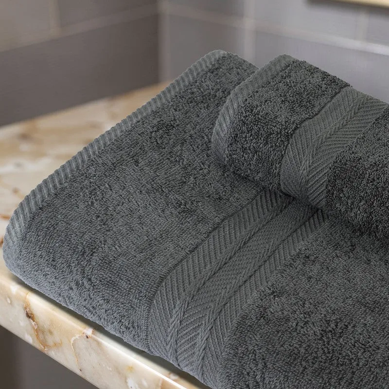 PlushAura Cotton Bath Towel (Dark Grey) media 8