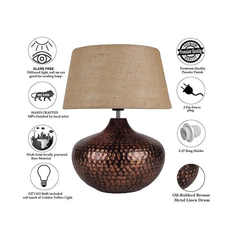 Arohana Fabric Table Lamp - Beige media 7