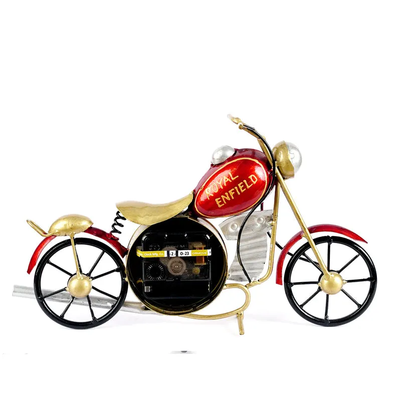 Vintage Motorcycle Showpiece with Clock media 5
