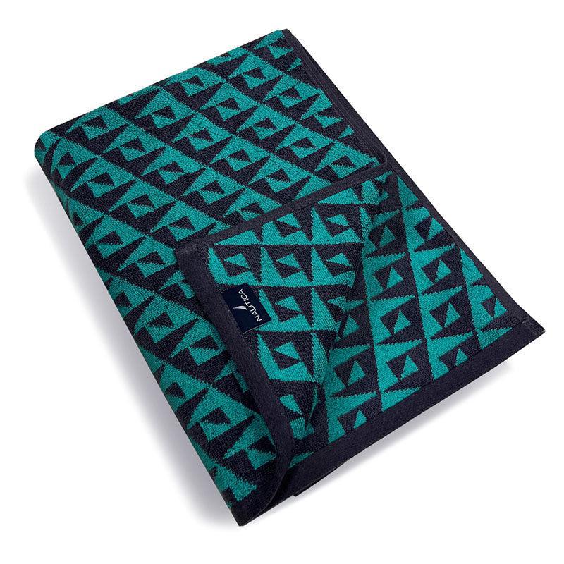 Nautica Cloud Caress Cotton Bath Towel - Teal & Grey media 5