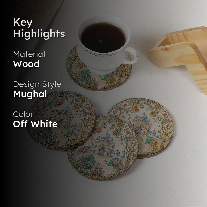 Royal Eden Wooden Coasters with Stand - Five Piece Set media 2