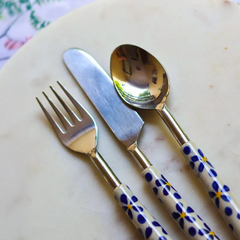 Petal Drop Steel Cutlery Set - Set Of Three media 5