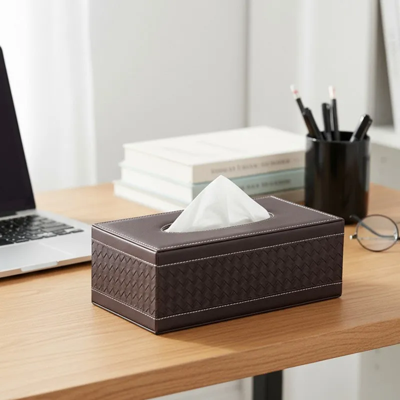 AarviDecor Striata Faux Leather Tissue Holder media 1