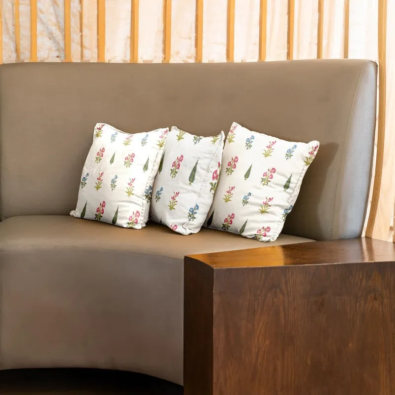 Urban Space Floral Multicolor Cotton Cushion Covers - Set Of Three media 1
