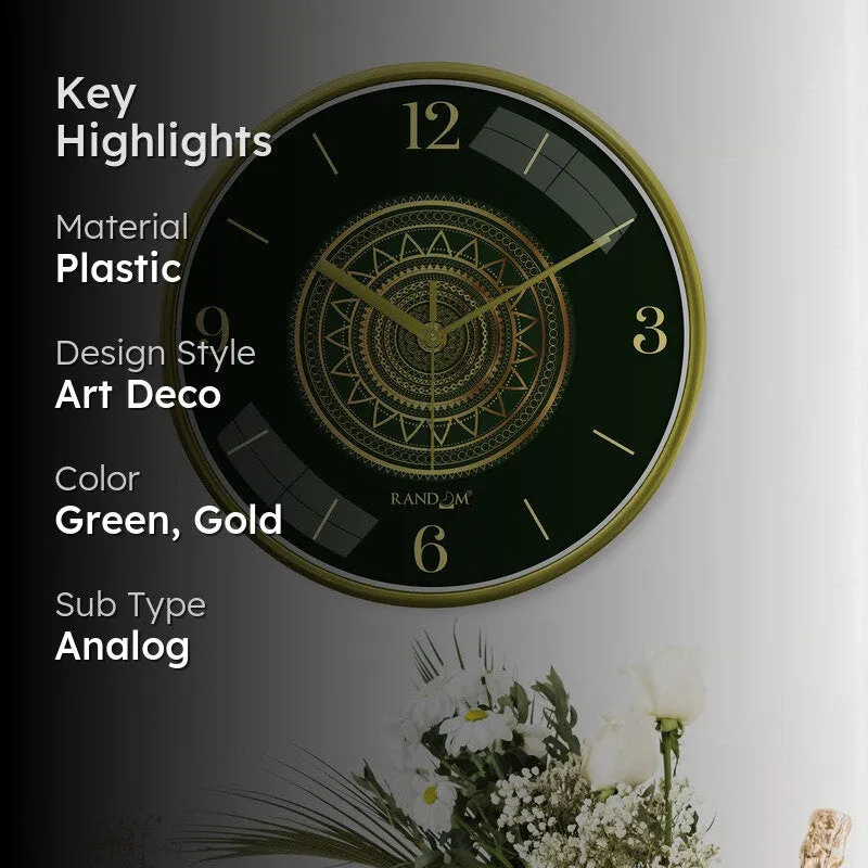 Yuga 3D Printed Mandala Wall Clock - Deep Emrald Green media 2